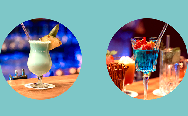 Verschiedene Cocktails von Djammeh Juices.